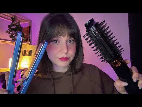 ASMR | Cortando, lavando, secando e penteando seu cabelo