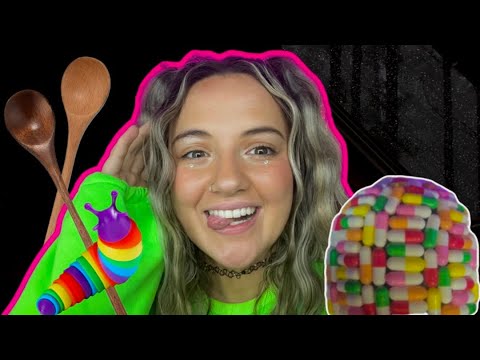 ASMR LIVE pt. 3 🫒🌿🧩 — wooden spoon, ring sounds, finger lights, pill mic, mouth sounds, & more!