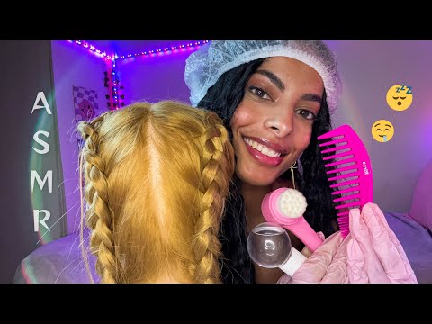 ASMR Teste de Sensibilidade no Couro Cabeludo com TRANÇAS | Gatilhos Que Dão Arrepios 🤤