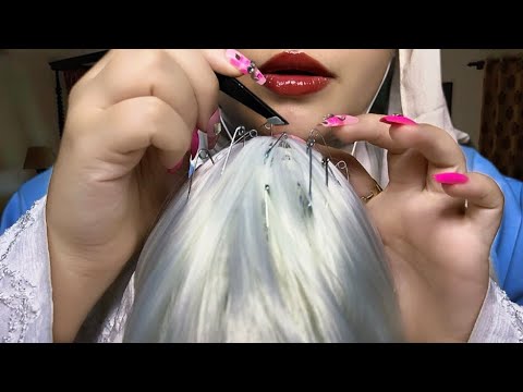 ASMR Wig On Mic - Plucking Your Negative Energy 💆🏻‍♀️ (scalp scratching, massage) 