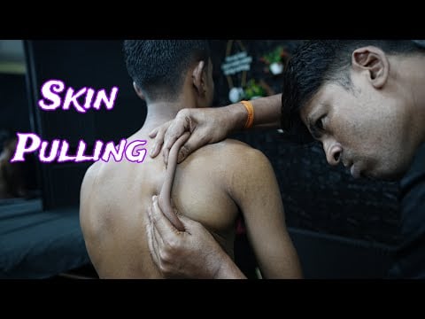 Skin Pulling Back Massage | ASMR Tapping Back Massage | Indian Head & Body Massage With Neck Crack