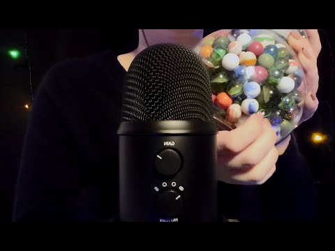 ASMR - Jar of Marbles & Wooden Brush (Tapping & Scratching) [No Talking]