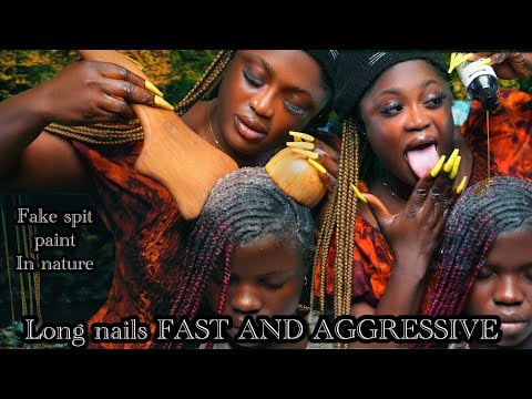 ASMR ✨ LONG NAILS Fast & Intense Scalp Scratching, Fake Spit Painting, & Vitamin E Oil Massage