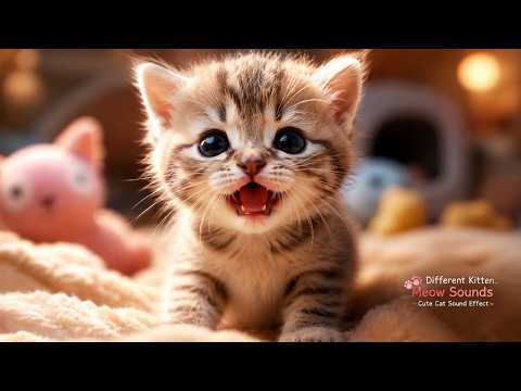 Different Kitten Meow Sounds 🐾 Cute Cat Sound Effect
