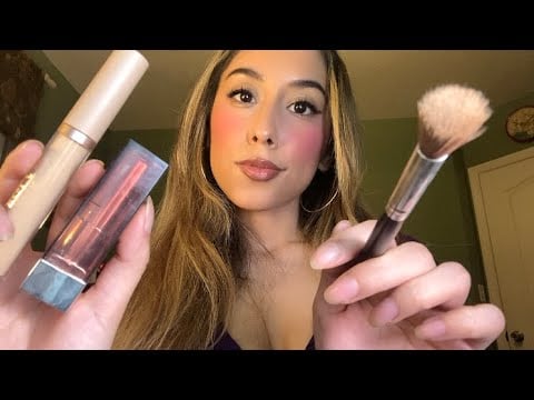 ASMR Big Sister Does Your Makeup (some layered sounds) 