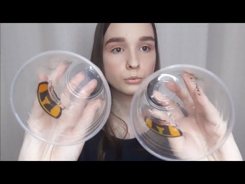 ASMR SONS DE COPINHOS PLASTICOS RELAXANTES (sons de boca e tapping)