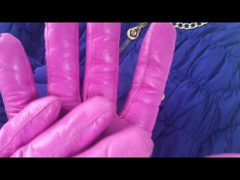 LEATHER GLOVES🧤 💕 ZIPPERS and NYLON FABRIQ 🧥 [[ASMR]]