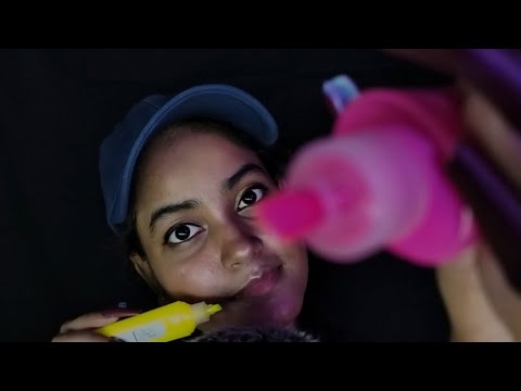 ASMR Doing Fast and Randomly Painting on Your Face with Spit