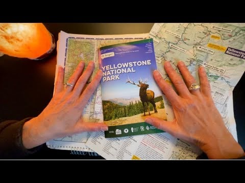 ASMR Soft-Spoken | Chatting About Yellowstone + Map & Brochure Sounds