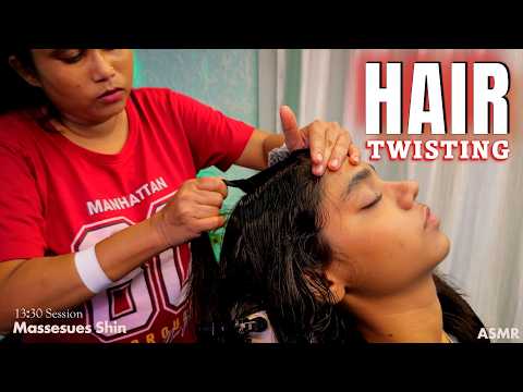 Stress Relief Hair Twisting ASMR Create a Slight Tingling Sensation || Shin's 13:30 Session #asmr