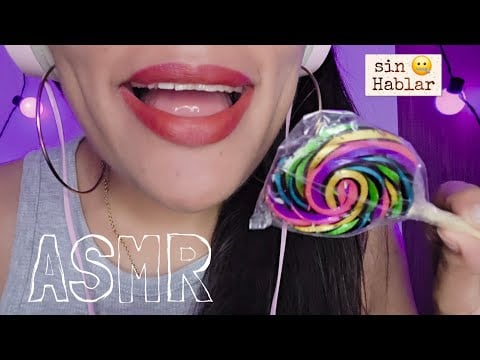 ASMR PALETA PARA DORMIR 🍭 |SIN HABLAR  #asmr #notalkingasmr #mouthsounds 