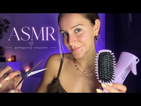 ASMR PELUQUERIA Relajante - Corte de pelo con tu amiga 💜