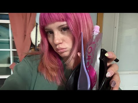 First ASMR| Spit-painting hairdye 