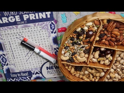 DESSERTS LARGE PRINT WORD SEARCH CRUNCHY NUTS ASMR EATING SOUNDS