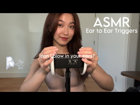 ASMR Ear to Ear Blowing 🌬️ Heavy Breathing in your Ears & Fuzzy Sounds for DEEP Brain Tingles ✨