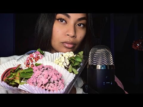 ASMR Chocolate Dipped Strawberries Mukbang, Eating Chewing Sounds