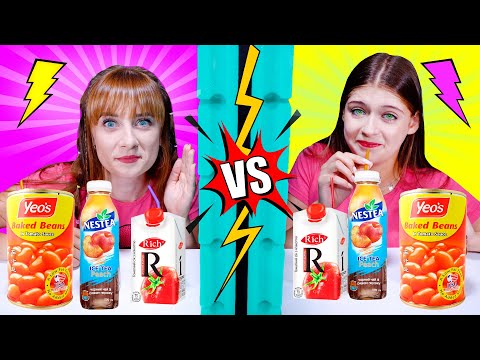 ASMR Twin Telepathy Challenge With Mystery Drink | Eating Sounds LiLiBu