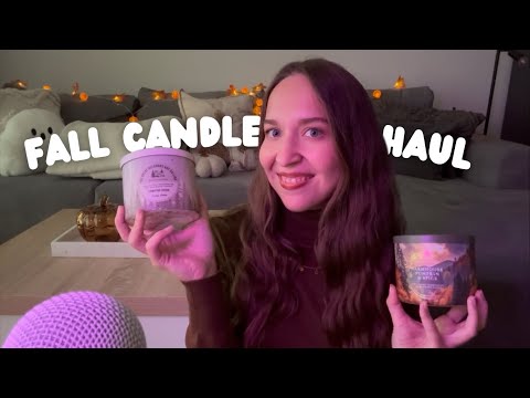 ASMR Fall Candle Haul 🍂 | Bath & Body Works (Candle Triggers, Tapping, Scratching, Whispering)