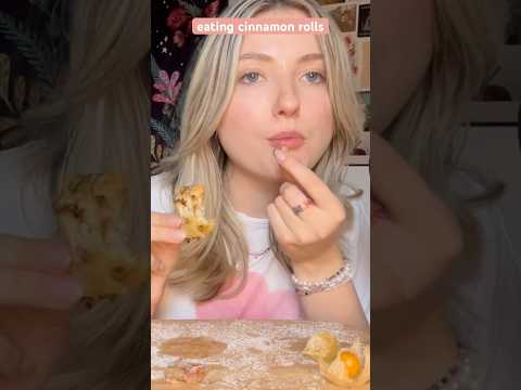 ASMR | eating cinnamon rolls (eating sounds, whispers) | asmrlavender #eatingsounds #mukbang #food