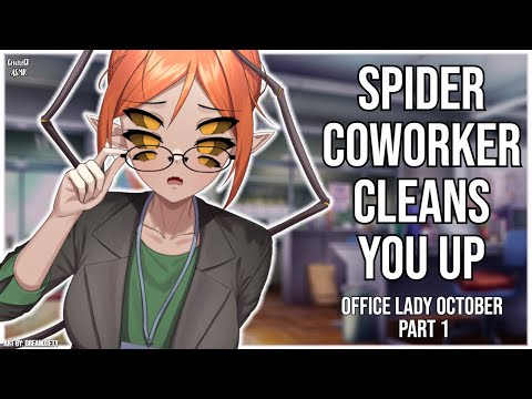 3DIO ASMR | Arachnid Coworker Tidies your Uniform 🕷️🪡| Office Lady October Part 1