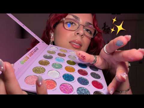ASMR ☆ Glitter SPIT PAINTING 🎨 (wet mouth sounds, personal attention, slow & relaxing tingles)