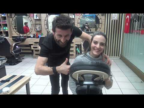 ASMR turkish female chair massage & pelin and soner back, arm, ear, elbow, neck, palm, sleep massage