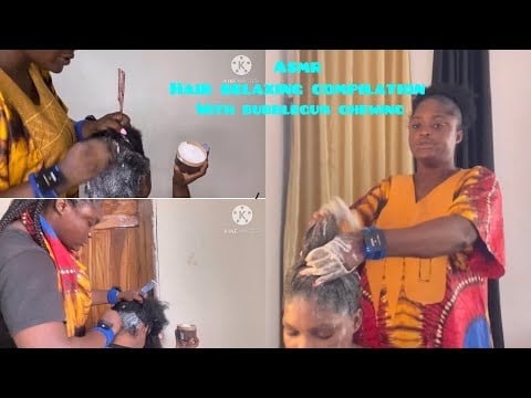 ASMR ✨Relaxing my sisters and mums hair with bubblegum chewing sound. COMPILATION