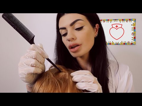 ASMR School Nurse Checks Your Scalp 🏥 (hair play, brushing & scratching roleplay)