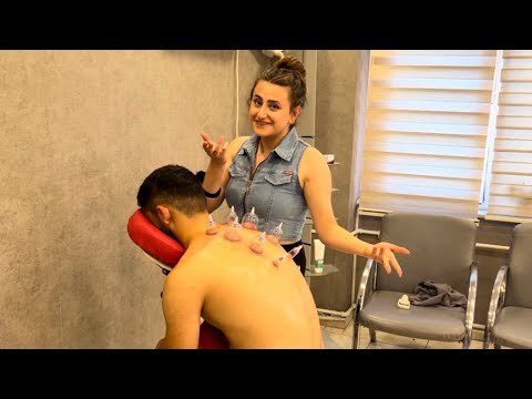 💈GREAT ASMR HEAD & BACK MASSAGE FROM LADY BARBER |  PERFECT CRACKS💈