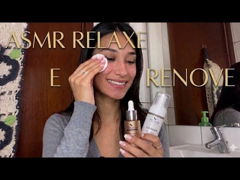 ASMR limpeza de pele para dormir ! Com sons de CHUVA. 
