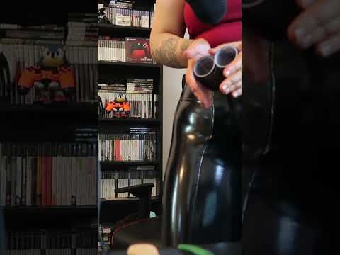 ASMR With Hair Curler In My PVC Leather Leggings #asmr #asmrariel #asmrtingles #pvcleather #leggings