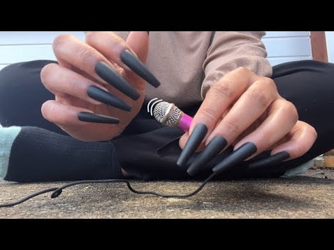 [ASMR] Tapping & Scratching on Wooden Floor & Concrete with Mini Mic