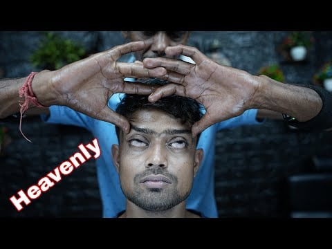 Mesmerizing Head Massage By Indian Old School Barber | Head Scratching & Tapping Forehead ASMR