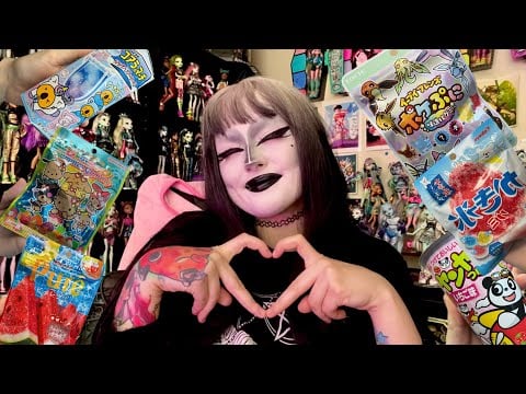 ASMR Trying Japanese Candies & Snacks 🇯🇵🍬 (eating, mouth, breathing sounds & whispering )