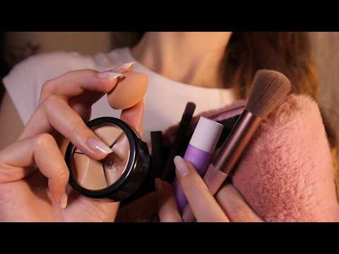 ASMR Touching Up Your Makeup 💜 *Tingly* personal attention, no talking, layered sounds