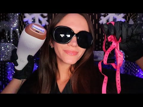 ASMR / Laser Mole Removal (latex gloves, measuring, face attention)