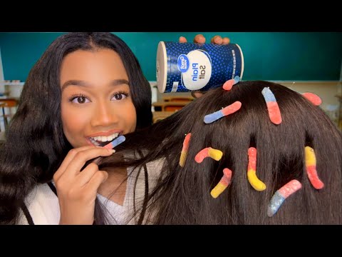 ASMR The Girl Behind You In Class Eats The Bugs Out Of Your Hair 😋🪲 Hair Play ASMR