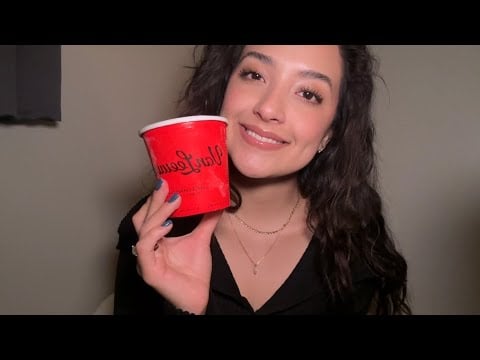 ASMR | Cherry chocolate chip ice cream 🍒🍫