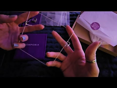 ASMR Show and Tell jewellery | close up whispering | tracing hand movements