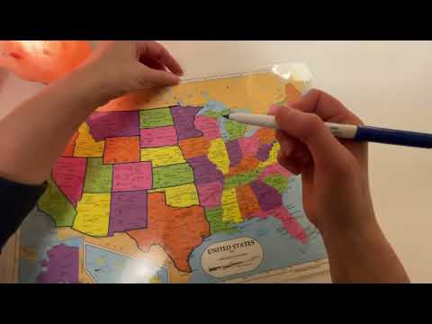 Quietly Tracing a U.S. Map ~ Relaxing ASMR Soft Whispering