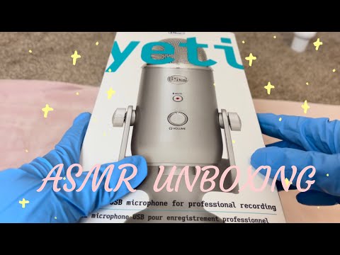 ASMR Blue Yeti Microphone Unboxing | latex gloves