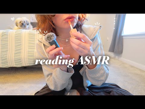 ASMR inaudible whispers  |  mouth sounds, reading, hand movements