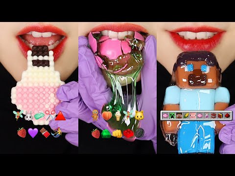 7MINUTES VERTICAL EMOJI MUKBANG ASMR FOR SLEEP, MINECRAFT ASMR FROZEN WAX CANDY ASMR 😃