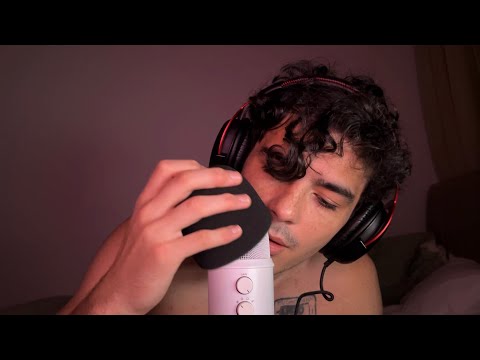 ASMR Whispered Trigger Words Mouth Sounds and Mic Triggers(Gripping, mic pumping and scratching)
