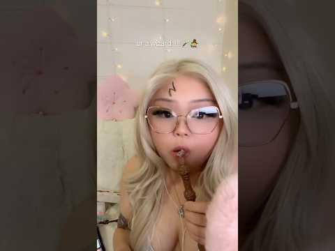 turning wand into CHOCOLATE 🪄 #asmr #mukbang #eatingsounds