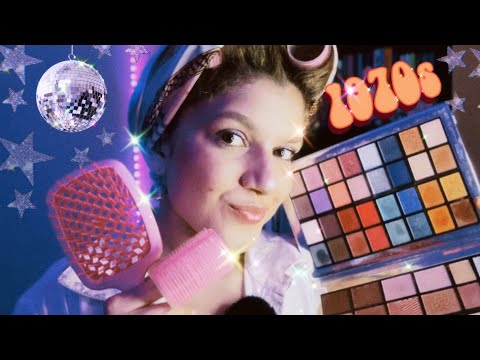 ASMR 70s✨ Te arrumando para a discoteca 🪩🕺