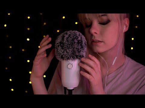 ASMR | Ocean Waves & Whispering - fluffy mic, ramble