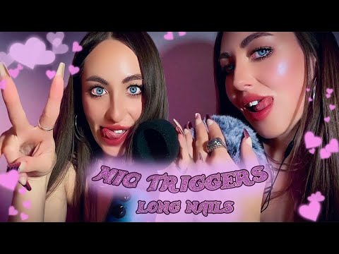 ASMR {MIC TRIGGERS with LONG NAILS} FAST AGGRESSIVE/SLOW GENTLE |So Tingly and Relaxing, No talking