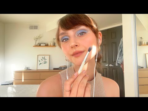 Lofi ASMR ~ Applying Colorful Makeup (gum chewing, mouth sounds, personal attention)