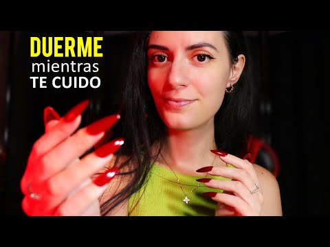 ASMR español DUERME con mi ATENCION PERSONAL *Limpio tu Carita, Te cepillo, Canto, Tarareo*